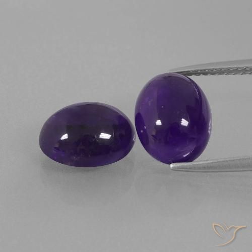 5.85ctw Natural Deep Violet Amethyst, Oval, Transparent