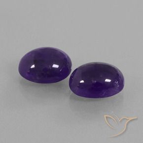 5.85 ctw Violet Amethyst Stones, Natural Amethyst in Oval Cabochon Shape for Sale