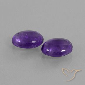 4.26 ctw Violet Amethyst Stones, Natural Amethyst in Oval Cabochon Shape for Sale