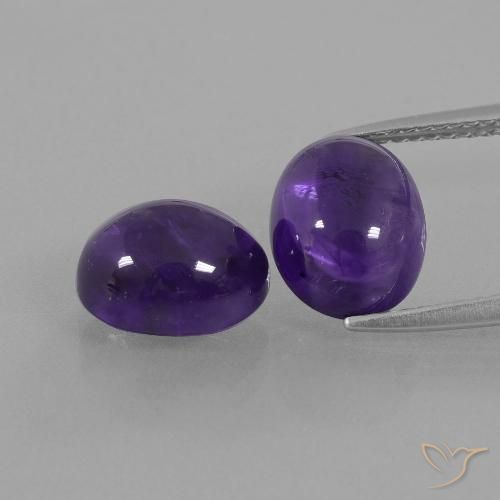 Deep Violet Amethyst Gem - 3.4ct Oval Cabochon (ID: 410271)