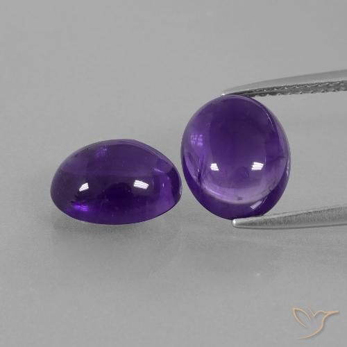 5.61ctw Natural Dark Violet Amethyst, Oval, Transparent