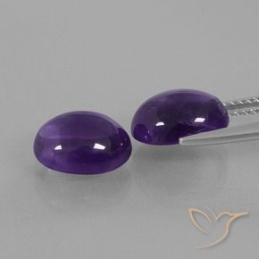 Amethyst Gemstones in 10 x 8 mm (calibrated) Size for Sale, Amethyst Stones in Dark Violet Color