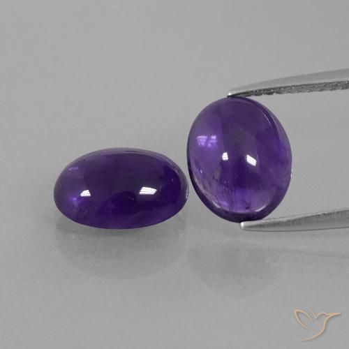4.76ctw Natural Dark Violet Amethyst, Oval, Transparent