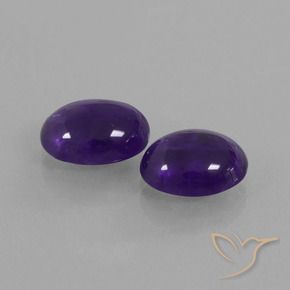 4.76 ctw Violet Amethyst Stones, Natural Amethyst in Oval Cabochon Shape for Sale