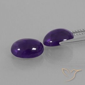 Amethyst Gemstones in 10 x 8 mm (calibrated) Size for Sale, Amethyst Stones in Dark Violet Color