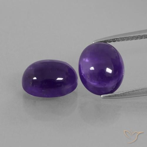 6.11 ct Oval Cabochon Amethyst, 10.1 x 8 mm From Brazil, Photo A