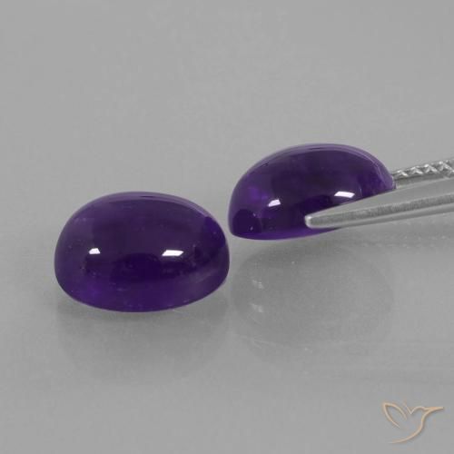 Amethyst Gemstones in 10 x 8 mm (calibrated) Size for Sale, Amethyst Stones in Dark Violet Color