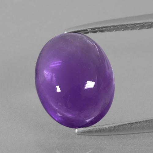 Medium-Light Violet Amethyst Gem - 2.6ct Oval Cabochon (ID: 410281)