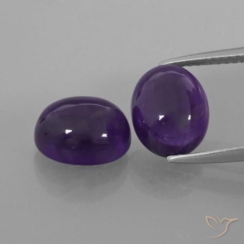 6.06ctw Natural Dark Violet Amethyst, Oval, Transparent