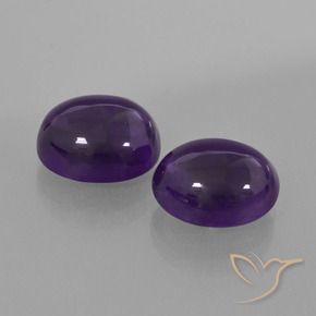 6.06 ctw Violet Amethyst Stones, Natural Amethyst in Oval Cabochon Shape for Sale