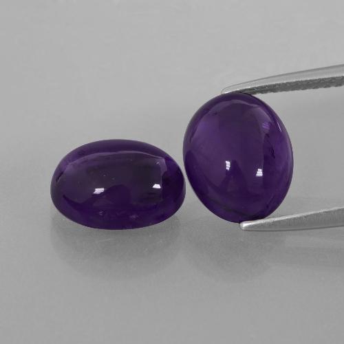 Dark Violet Amethyst Gem - 2.6ct Oval Cabochon (ID: 410318)