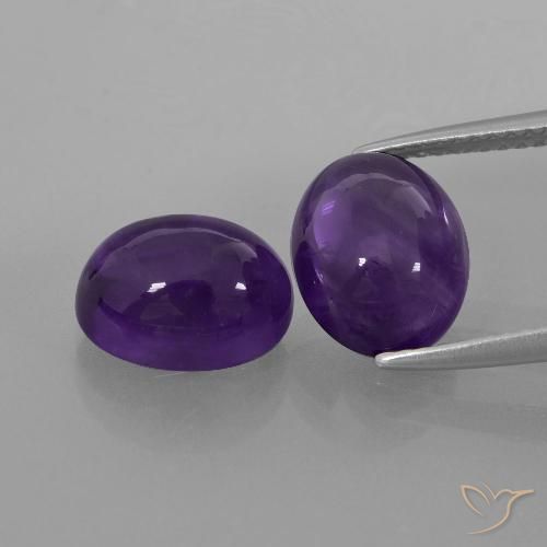 5.98 ct Oval Cabochon Amethyst, 10 x 8 mm From Brazil, Photo A
