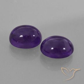 5.98 ctw Violet Amethyst Stones, Natural Amethyst in Oval Cabochon Shape for Sale
