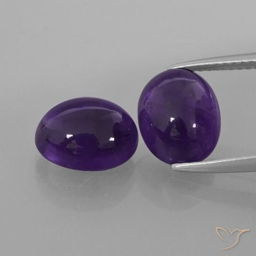 5.96ctw Natural Dark Violet Amethyst, Oval, Transparent