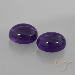 5.96 ctw Violet Amethyst Stones, Natural Amethyst in Oval Cabochon Shape for Sale