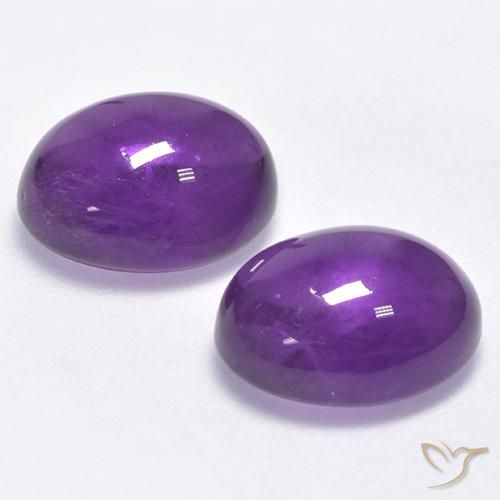 Amethyst Gemstones in 10 x 8 mm (calibrated) Size for Sale, Amethyst Stones in Medium-Light Violet Color