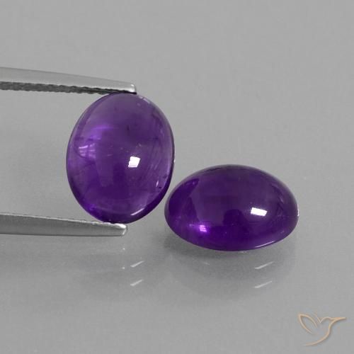 4.94 ct Oval Cabochon Amethyst, 10.1 x 8.1 mm From Brazil, Photo A