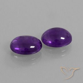 4.94 ctw Violet Amethyst Stones, Natural Amethyst in Oval Cabochon Shape for Sale