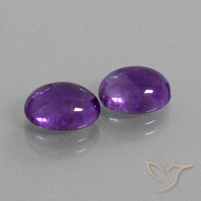 5.08 ctw Violet Amethyst Stones, Natural Amethyst in Oval Cabochon Shape for Sale