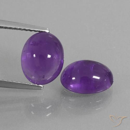 5.33 ct Oval Cabochon Amethyst, 9.9 x 7.9 mm From Brazil, Photo A