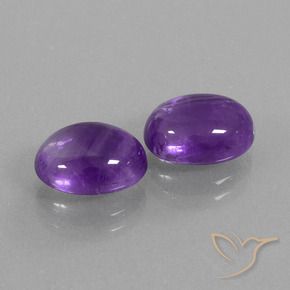 5.76 ctw Violet Amethyst Stones, Natural Amethyst in Oval Cabochon Shape for Sale