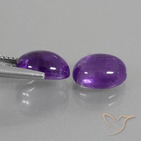 Amethyst Gemstones in 10 x 8 mm (calibrated) Size for Sale, Amethyst Stones in Medium-Light Violet Color