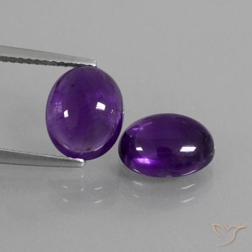 5.56ctw Natural Medium Violet Amethyst, Oval, Transparent
