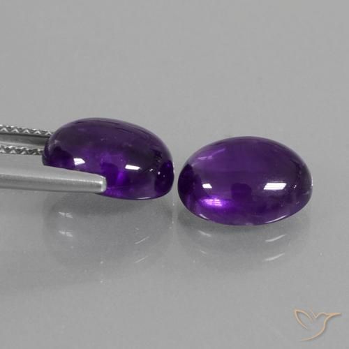 Amethyst Gemstones in 10 x 8 mm (calibrated) Size for Sale, Amethyst Stones in Medium Violet Color