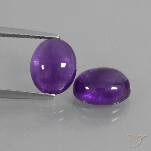 5.42 ct Oval Cabochon Amethyst, 10 x 8.1 mm From Brazil, Photo A
