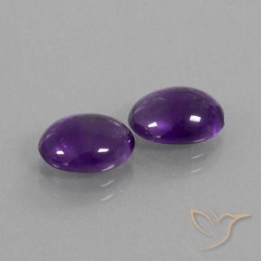 4.29 ctw Violet Amethyst Stones, Natural Amethyst in Oval Cabochon Shape for Sale