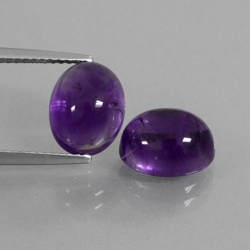 Medium Violet Amethyst Gem - 3.3ct Oval Cabochon (ID: 410359)