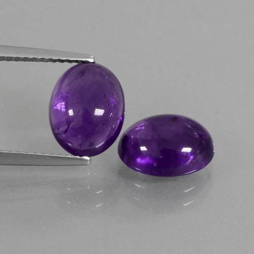 Medium Violet Amethyst Gem - 2.6ct Oval Cabochon (ID: 410360)