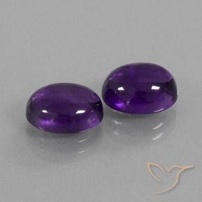 6.00 ctw Violet Amethyst Stones, Natural Amethyst in Oval Cabochon Shape for Sale