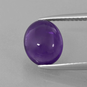 Medium Violet Amethyst Gem - 2.5ct Oval Cabochon (ID: 410398)