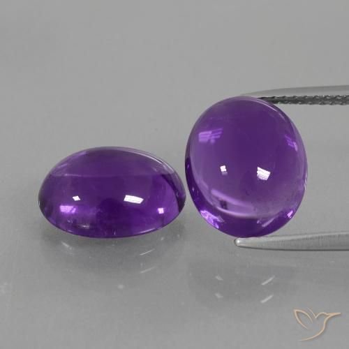 8.84 ct Oval Cabochon Amethyst, 12 x 9.9 mm From Brazil, Photo A
