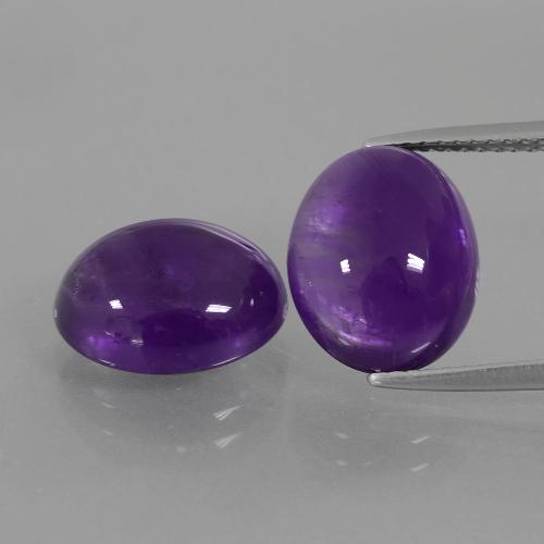 Medium Violet Amethyst Gem - 5.1ct Oval Cabochon (ID: 410546)