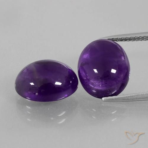 10.41 ct Oval Cabochon Amethyst, 12.1 x 10 mm From Brazil, Photo A