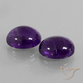 10.41 ctw Violet Amethyst Stones, Natural Amethyst in Oval Cabochon Shape for Sale