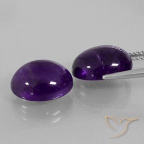 Amethyst Gemstones in 12 x 10 mm (calibrated) Size for Sale, Amethyst Stones in Dark Violet Color