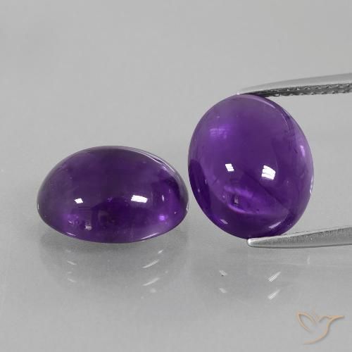 9.92 ct Oval Cabochon Amethyst, 12.2 x 10 mm From Brazil, Photo A