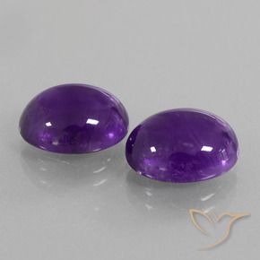 9.92 ctw Violet Amethyst Stones, Natural Amethyst in Oval Cabochon Shape for Sale