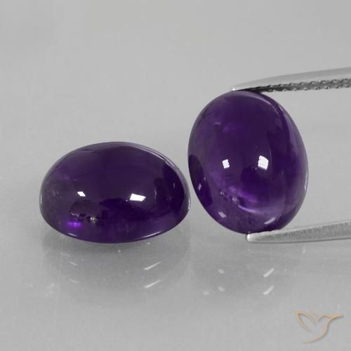 10.16 ct Oval Cabochon Amethyst, 12.2 x 9.9 mm From Brazil, Photo A