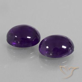 10.16 ctw Violet Amethyst Stones, Natural Amethyst in Oval Cabochon Shape for Sale