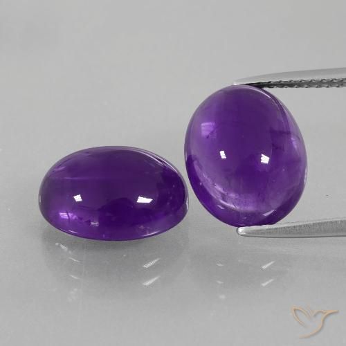 9.68 ct Oval Cabochon Amethyst, 12.1 x 10.1 mm From Brazil, Photo A