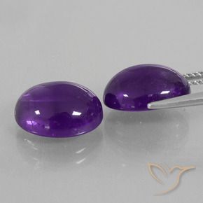 Amethyst Gemstones in 12 x 10 mm (calibrated) Size for Sale, Amethyst Stones in Medium Violet Color