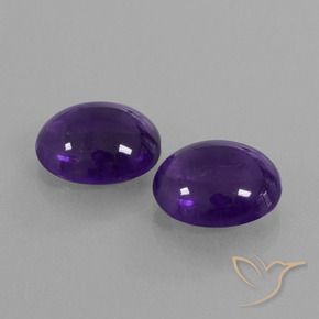 8.46 ctw Violet Amethyst Stones, Natural Amethyst in Oval Cabochon Shape for Sale
