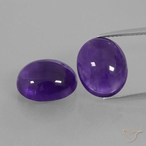9.73 ct Oval Cabochon Amethyst, 12.2 x 10 mm From Brazil, Photo A