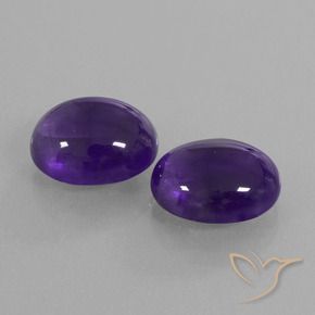 9.73 ctw Violet Amethyst Stones, Natural Amethyst in Oval Cabochon Shape for Sale