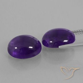 Amethyst Gemstones in 12 x 10 mm (calibrated) Size for Sale, Amethyst Stones in Dark Violet Color