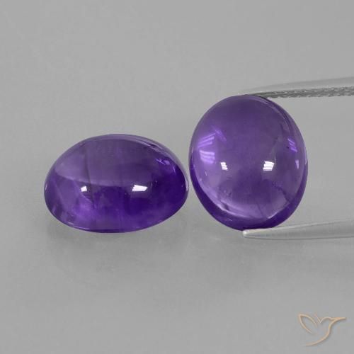 10.22 ct Oval Cabochon Amethyst, 11.9 x 9.9 mm From Brazil, Photo A